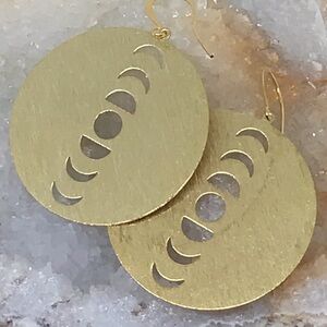 Moon Phase Earrings Brass